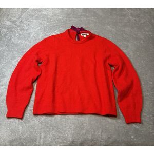 Boden Knit Long Sleeve Sweater Bow Festive Holiday Sweater Large Wool